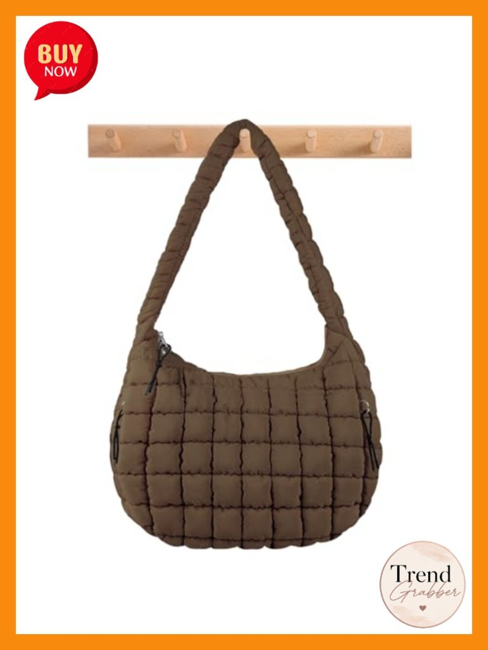 Quilted Puffer Tote Bag Crossbody Shoulder Bag with Zipper Nylon Hobo Handbag